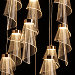 Люстра каскадная с 10-ю прозрачными плафонами Wave Line варинант исполнения - 7 | Loft Concept в Красноярске