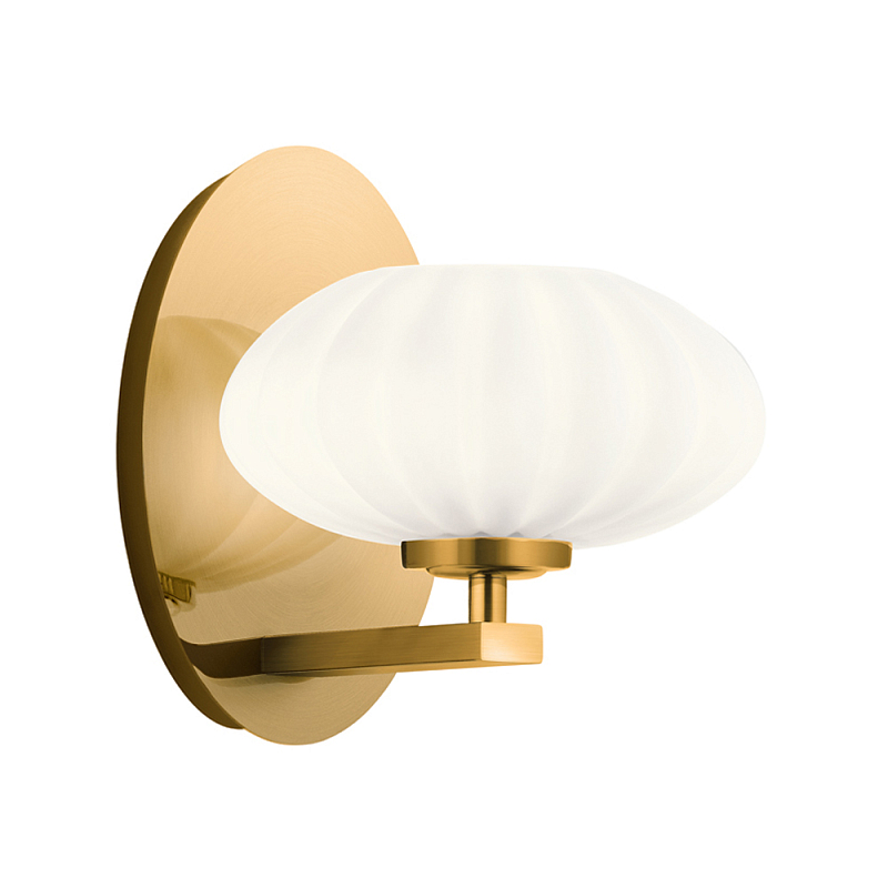  Бра с круглым плафон из матового белого стекла Kichler Золотой Белый Бежевый в Красноярске | Loft Concept 