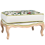 Банкетка золотистая из натурального бука с изображением птиц и цветов Blooming Birds варинант исполнения - 1 | Loft Concept в Красноярске