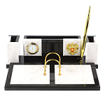 Настольный письменный набор из белого мрамора и змеевика Marble Accessory варинант исполнения - 1 | Loft Concept в Красноярске