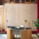 Обои с вышивкой ручной работы Glyph Original colourway on wool sateen варинант исполнения - 1 | Loft Concept в Красноярске