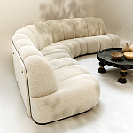 Диван Limoges полукруглой формы с обивкой букле молочного цвета варинант исполнения - 3 | Loft Concept в Красноярске