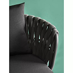 Стул мягкий с декором в виде плетеных лент на спинке и подлокотниках Semicircular Chair Decorated with Ribbons варинант исполнения - 6 | Loft Concept в Красноярске