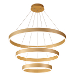 Люстра подвесная светодиодная с тремя золотистыми кольцами Ring Horizontal варинант исполнения - 1 | Loft Concept в Красноярске