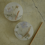 Круглая подставка под благовония из эпоксидной смолы с цветами белая Epoxy Resin Flowers Incense Stand White варинант исполнения - 3 | Loft Concept в Красноярске