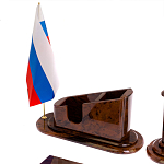 Настольный письменный набор с часами из природного камня обсидиана  Contract Extended варинант исполнения - 3 | Loft Concept в Красноярске