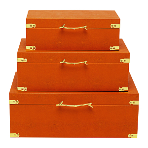 Комплект оранжевых чемоданов Golden Twigs