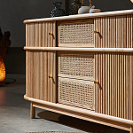 Дизайнерский комод овальный с фактурным фасадом и вставками из плетеных элементов Ambar варинант исполнения - 3 | Loft Concept в Красноярске