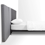 Кровать с большим мягким изголовьем Unity Dark Grey Bed варинант исполнения - 5 | Loft Concept в Красноярске