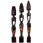 Комплект из трёх деревянных статуэток в виде аборигенов Three Aborigines Figurines варинант исполнения - 3 | Loft Concept в Красноярске