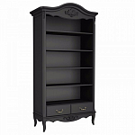 Стеллаж черный широкий из массива бука с 5-ю полками и 2-мя ящиками Black Provence варинант исполнения - 1 | Loft Concept в Красноярске