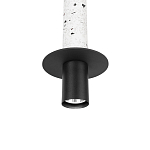 Подвесной светильник с узким цилиндрическим плафоном и черным металлическим декором Concrete Pipe варинант исполнения - 12 | Loft Concept в Красноярске