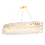 Люстра подвесная овальная с рельефными стеклянными панелями и золотым металлическим каркасом Textured Glass Chandelier варинант исполнения - 2 | Loft Concept в Красноярске