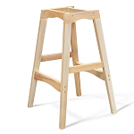 Барный стул со спинкой на 4-х деревянных ножках Голубой Велюр Ava Charm варинант исполнения - 3 | Loft Concept в Красноярске