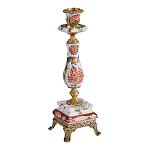 Подсвечник с цветочной росписью из фарфора с бронзовыми элементами Eden Garden варинант исполнения - 1 | Loft Concept в Красноярске