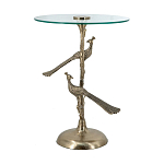 Столик с круглой стеклянной столешницей и корпусом в виде двух павлинов на ветке Table Two Peacocks варинант исполнения - 4 | Loft Concept в Красноярске