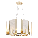 Люстра подвесная круглая с мраморными прямоугольными вставками и золотым основанием Диаметр 55 см Marble square Chandelier варинант исполнения - 4 | Loft Concept в Красноярске