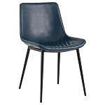 Стул с обивкой из экокожи темно-синего цвета RHOMBUSES UPHOLSTERY варинант исполнения - 1 | Loft Concept в Красноярске