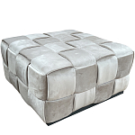 Пуф плетеный велюровый светло-бежевый  Soft Wicker Pouf варинант исполнения - 1 | Loft Concept в Красноярске