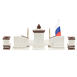 Настольный письменный набор из мрамора и лемезита с гербом и флагом России Marble Accessory варинант исполнения - 6 | Loft Concept в Красноярске