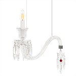 Подвесной светильник стеклянный в виде канделябра Curved Glass Chandelier варинант исполнения - 3 | Loft Concept в Красноярске