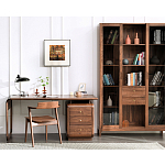 Стол рабочий округлой формы с 3-мя ящиками  Working Moonnut Table варинант исполнения - 1 | Loft Concept в Красноярске