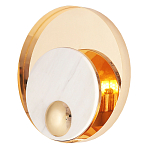 Бра с круглым плафоном из белого мрамора и золотистым металлическим обрамлением  Ginger & Jagger варинант исполнения - 1 | Loft Concept в Красноярске