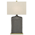 Настольная лампа керамическая с тканевым прямоугольным абажуром Flask варинант исполнения - 2 | Loft Concept в Красноярске