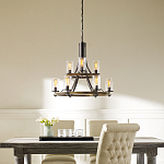 Люстра с цилиндрическим плафонами из толстого волнистого стекла в индустриальном стиле Feiss варинант исполнения - 7 | Loft Concept в Красноярске