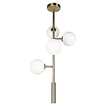 Люстра на штанге с 4-мя белыми шарообразными плафонами Bubble Chandelier варинант исполнения - 2 | Loft Concept в Красноярске