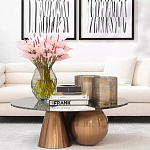 Дизайнерский журнальный стол с круглой столешницей на 3-х геометрических ножках Lehumod варинант исполнения - 4 | Loft Concept в Красноярске