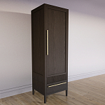 Узкий Шкаф Primo с 2 выдвижными ящиками Темный орех варинант исполнения - 3 | Loft Concept в Красноярске