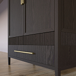 Шкаф платяной Primo с выдвижными ящиками шпон Темный орех варинант исполнения - 6 | Loft Concept в Красноярске