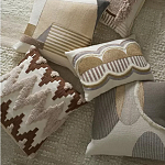 Чехол на подушку с вышивкой в виде геометрических узоров Beige Calista Square варинант исполнения - 6 | Loft Concept в Красноярске