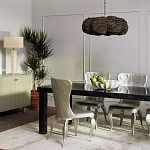 Круглая люстра волнистой формы с декором из круглых деревянных бусин коричневая Brown Wooden Beads Chandelier варинант исполнения - 4 | Loft Concept в Красноярске