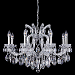 Люстра подвесная с 8-ю лампочками и прозрачными хрустальными подвесками на хромированном основании Crystal lamps варинант исполнения - 1 | Loft Concept в Красноярске