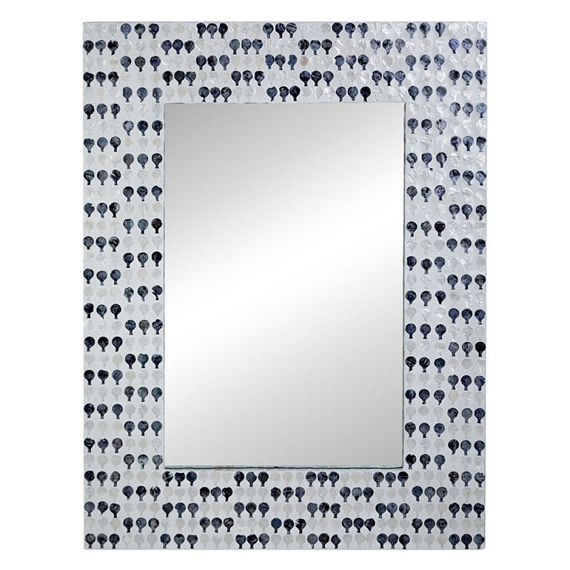 Прямоугольное зеркало с инкрустацией раковинами устриц Mother оf Pearl Facets  в Красноярске | Loft Concept 