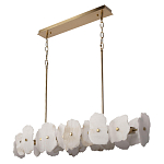 Люстра подвесная линейная с текстурированными мраморными элементами Marble square варинант исполнения - 3 | Loft Concept в Красноярске