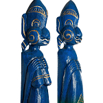 Комплект из 2-х деревянных статуэток Asmat Statuettes Blue Green варинант исполнения - 6 | Loft Concept в Красноярске