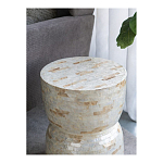 Приставной столик с мозаичным рисунком из раковин устриц Bone Inlay варинант исполнения - 7 | Loft Concept в Красноярске