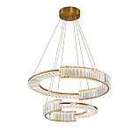 Светодиодная двухъярусная кольцевая люстра из хрусталя и стали и с пультом для регулировки света Maude Crystal Light варинант исполнения - 3 | Loft Concept в Красноярске