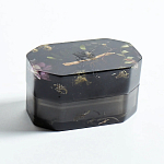 Шкатулка из эпоксидной смолы с цветами черная Epoxy Resin Box Black варинант исполнения - 4 | Loft Concept в Красноярске