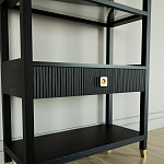 Стеллаж Elsa Dreams Black со стеклянными полками и ящиком варинант исполнения - 2 | Loft Concept в Красноярске