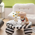 Дизайнерский журнальный стол круглый в чёрно-белую полоску Mypel варинант исполнения - 3 | Loft Concept в Красноярске