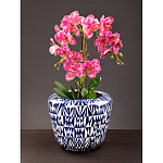 Кашпо с орнаментом в сочетании белого и синего цвета Artistic Flowerpot варинант исполнения - 4 | Loft Concept в Красноярске
