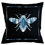 Подушка декоративная пчела с синим орнаментом Ikat Pattern варинант исполнения - 1 | Loft Concept в Красноярске