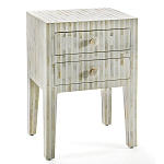 Тумбочка прикроватная White Pearl BEDSIDE CABINET 2 DRAWER варинант исполнения - 3 | Loft Concept в Красноярске
