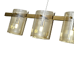 Подвесной светильник светодиодный с 5-ю цилиндрическими плафонами коньячного цвета из стекла и стали Andrea Сhandelier Сognac варинант исполнения - 2 | Loft Concept в Красноярске