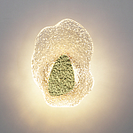 Бра с рельефным волнообразным стеклянным плафоном и вставкой из мрамора Liquid Stone варинант исполнения - 3 | Loft Concept в Красноярске