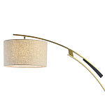 Торшер с изогнутой черной металлической ножкой и цилиндрическим абажуром из ткани Arched Metal Base  варинант исполнения - 2 | Loft Concept в Красноярске